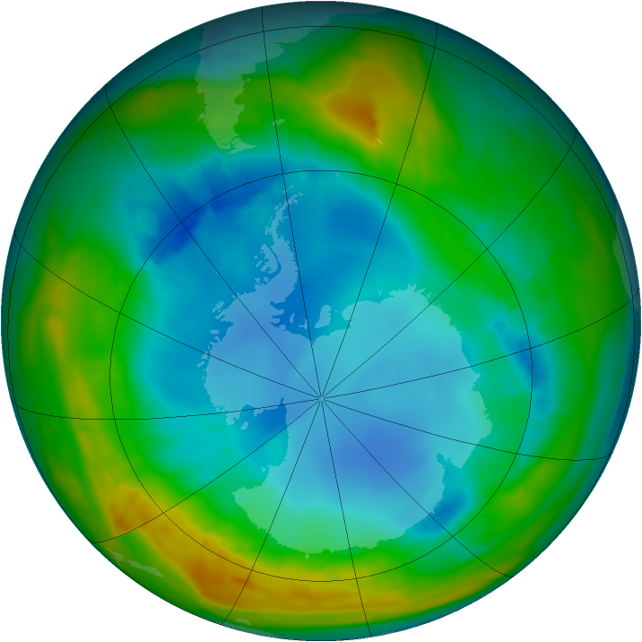Antarctic ozone map for 05 August 2014